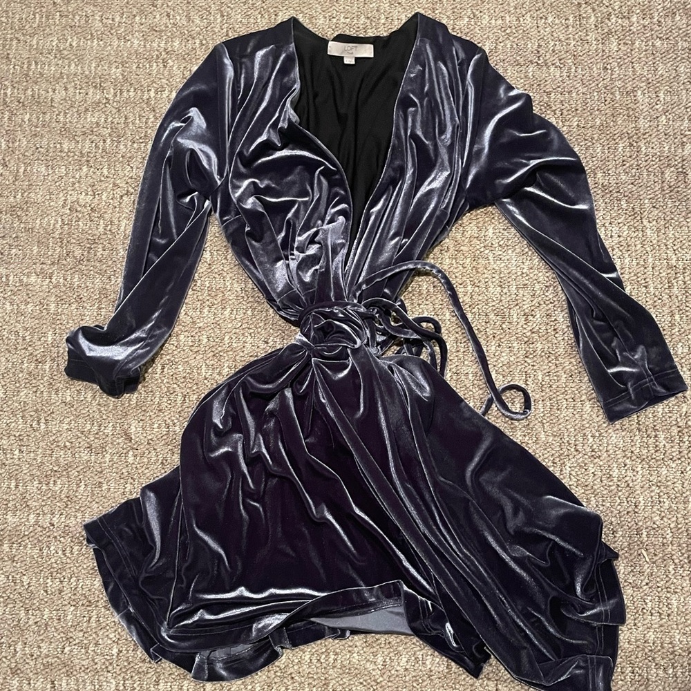 Silver/Blue Velvet Dress size Medium